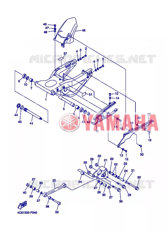 BRAS ARRIERE Yamaha MOTO 1000 2008 R1  YZF-R1 R1