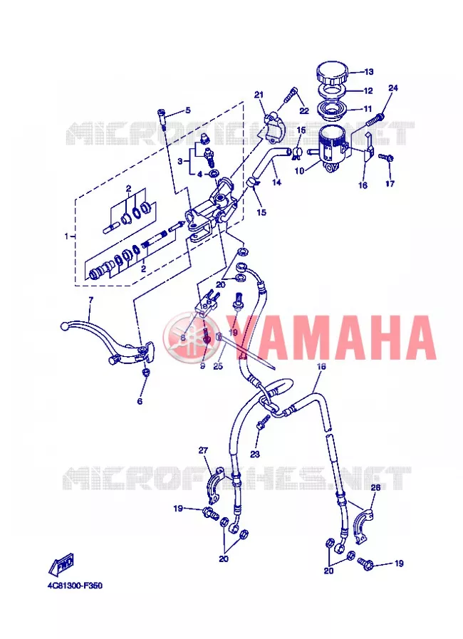 MAITRE CYLINDRE DE FREIN AVANT Yamaha MOTO 1000 2008 R1  YZF-R1 R1