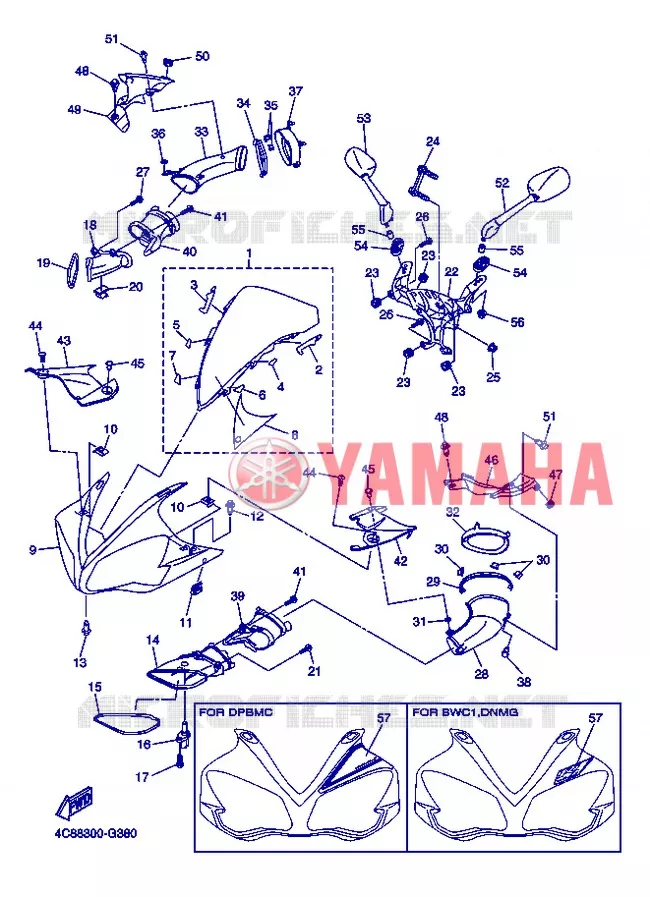 CARENAGES 1  Yamaha MOTO 1000 2008 R1  YZF-R1 R1