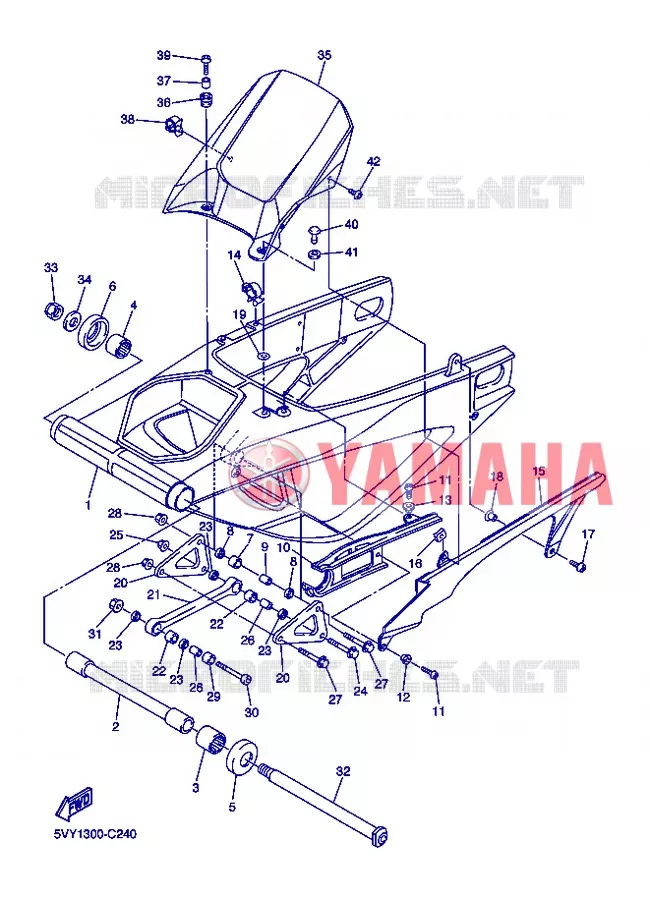 BRAS ARRIERE Yamaha MOTO 1000 2004 R1  YZF-R1 YZF-R1S R1