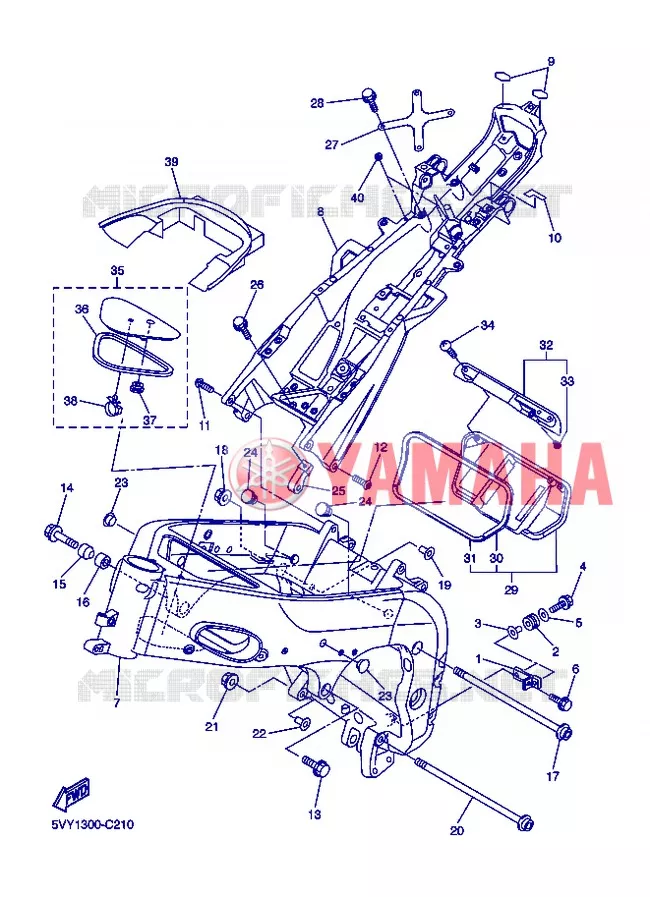 CADRE Yamaha MOTO 1000 2005 R1  YZF-R1 R1