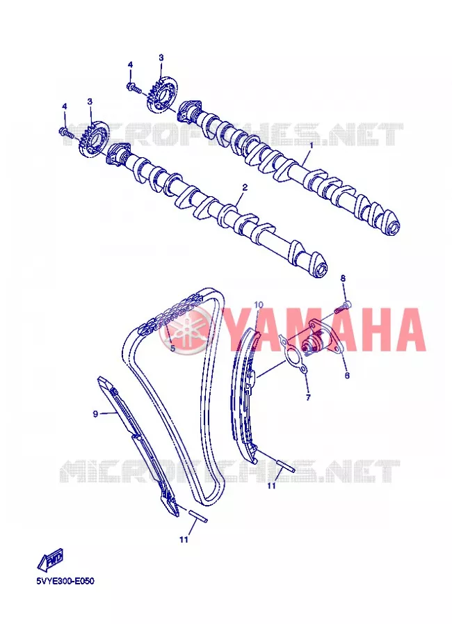 ARBRE A CAMES / CHAINE DE DISTRIBUTION Yamaha MOTO 1000 2006 R1  YZF-R1