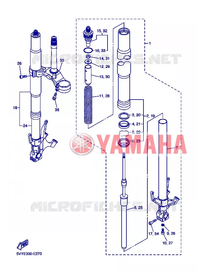 FOURCHE Yamaha MOTO 1000 2006 R1  YZF-R1