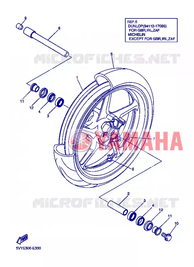 ROUE AVANT Yamaha MOTO 1000 2006 R1  YZF-R1