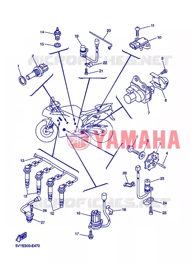 PARTIE ELECTRIQUE 1 Yamaha MOTO 1000 2006 R1  YZF-R1 R1