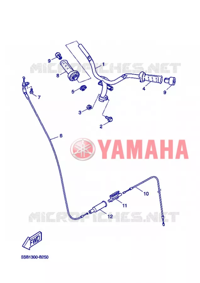 GUIDON ET CABLES Yamaha SCOOTER 50 2004 NITRO JAGUAR  YQ50L NITRO JAGUAR