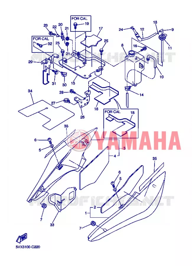 COUVERCLE LATERAL Yamaha MOTO 600 2004 FAZER  FZ6-S FZ6-SS FZ6