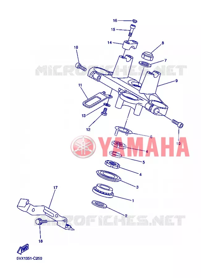 DIRECTION Yamaha MOTO 600 2004 FAZER  FZ6-S FZ6-SS FZ6