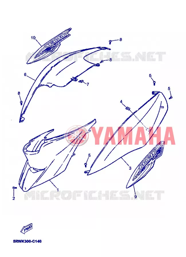 COUVERCLE LATERAL Yamaha SCOOTER 50 2005 MACH  CS50Z MACH G LIQUIDE