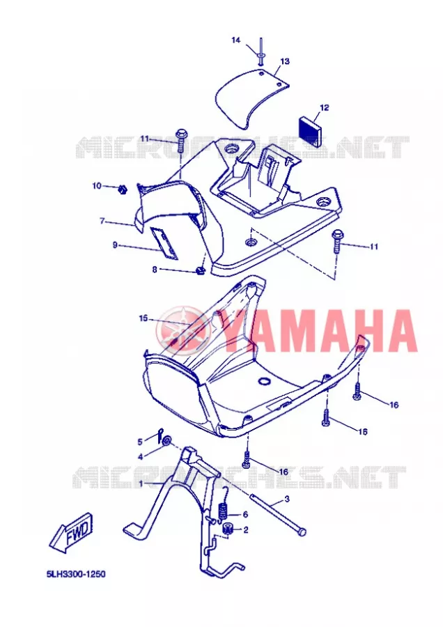 SUPPORT / REPOSE PIEDS Yamaha SCOOTER 50 2004 STUNT NAKED  EW50N STUNT NAKED