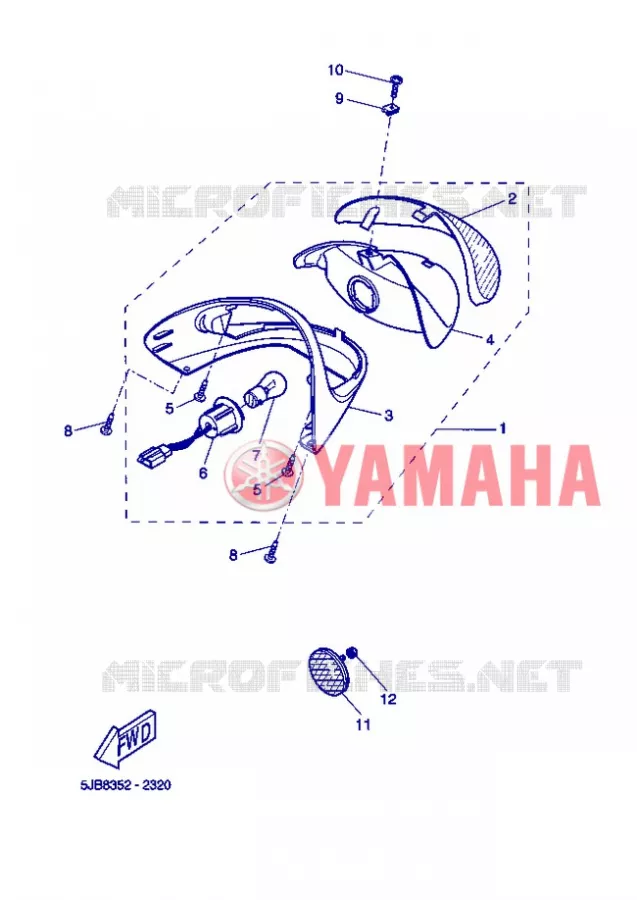 FEU ARRIERE Yamaha SCOOTER 50 2005 FLIPPER  YH50 FLIPPER