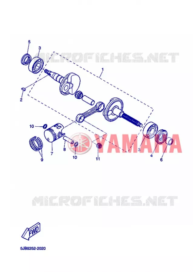VILEBREQUIN / PISTON Yamaha SCOOTER 50 2005 FLIPPER  YH50 FLIPPER