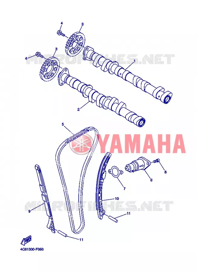 ARBRE A CAMES / CHAINE DE DISTRIBUTION Yamaha MOTO 1000 2008 R1  YZF-R1 R1