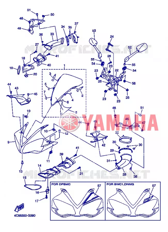CARENAGES 1  Yamaha MOTO 1000 2008 R1  YZF-R1 R1