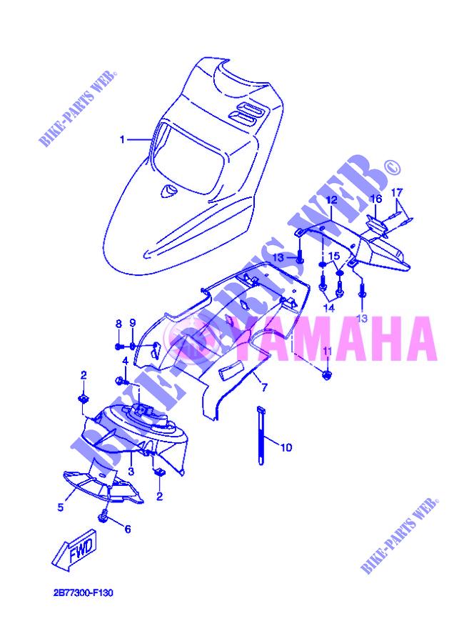 GARDE BOUE AVANT pour Yamaha BOOSTER NAKED de 2007