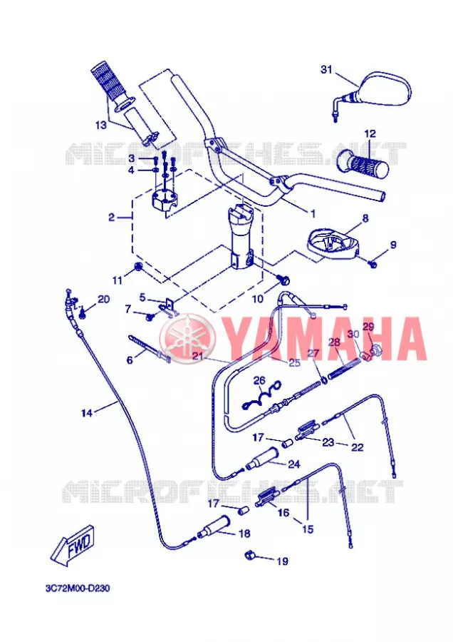 GUIDON ET CABLES Yamaha SCOOTER 50 2005 STUNT  EW50 STUNT NAKED