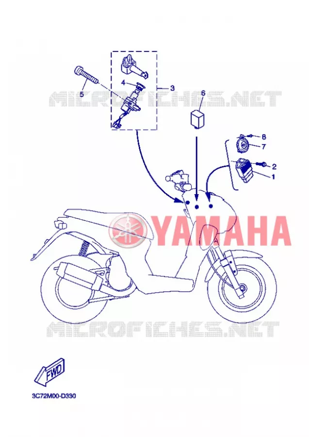 PARTIE ELECTRIQUE 1 Yamaha SCOOTER 50 2006 STUNT NAKED  EW50N STUNT NAKED
