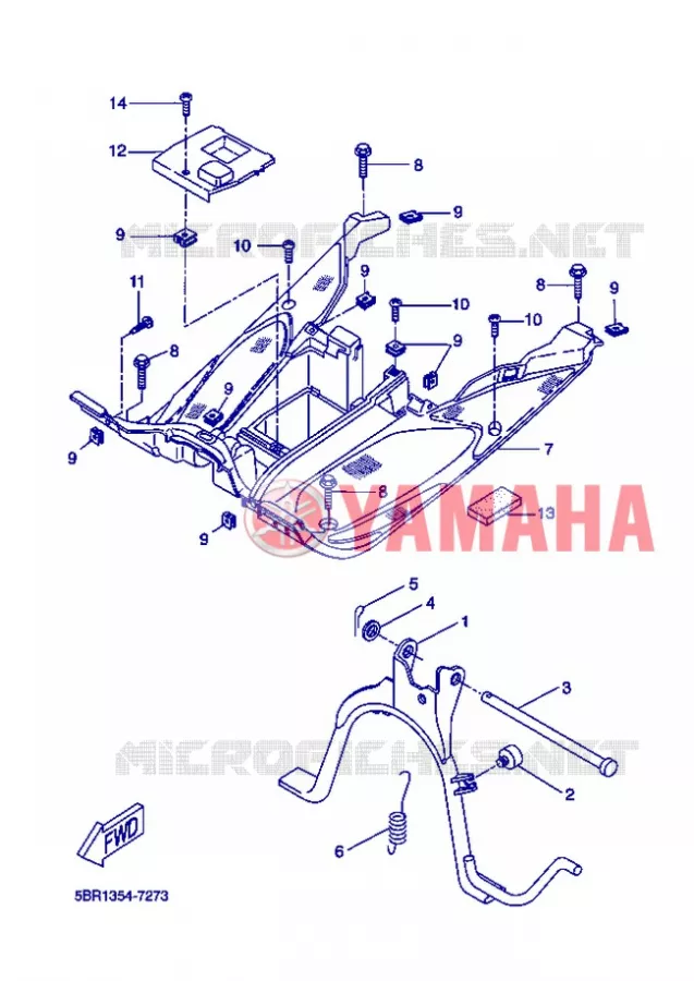 SUPPORT / REPOSE PIEDS Yamaha SCOOTER 50 2007 NITRO  YQ50 NITRO
