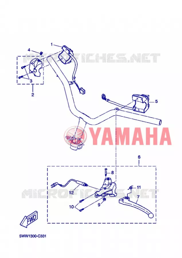 COMMODO / LEVIER Yamaha SCOOTER 50 2006 BOOSTER  CW50