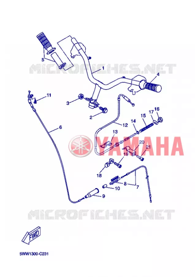 GUIDON ET CABLES Yamaha SCOOTER 50 2007 BOOSTER  CW50