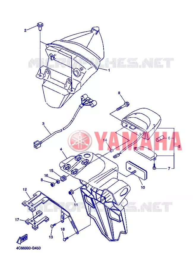 FEU ARRIERE Yamaha MOTO 1000 2008 R1  YZF-R1 R1