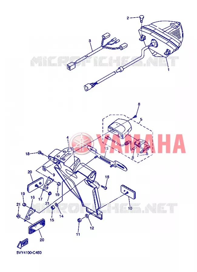 FEU ARRIERE Yamaha MOTO 1000 2004 R1  YZF-R1 YZF-R1S R1