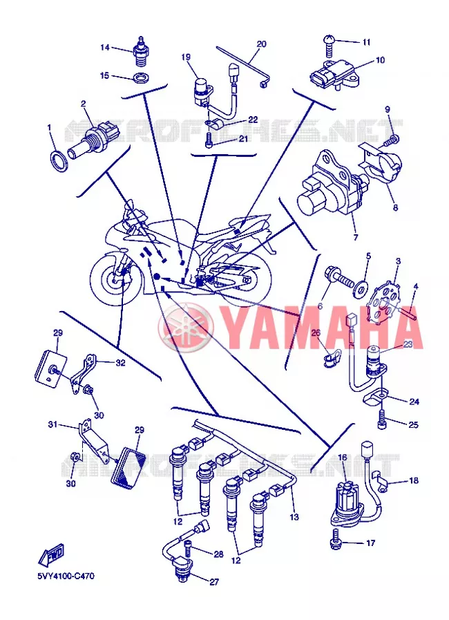 PARTIE ELECTRIQUE 1 Yamaha MOTO 1000 2004 R1  YZF-R1 YZF-R1S R1