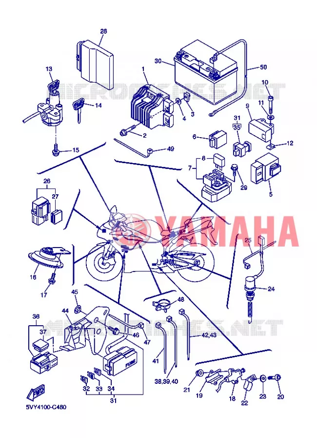 PARTIE ELECTRIQUE 2 Yamaha MOTO 1000 2004 R1  YZF-R1 YZF-R1S R1