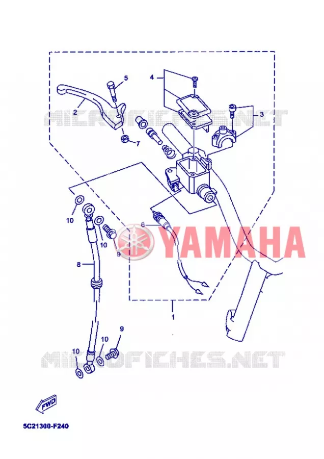 MAITRE CYLINDRE DE FREIN AVANT Yamaha SCOOTER 50 2008 OVETTO  YN50 OVETTO