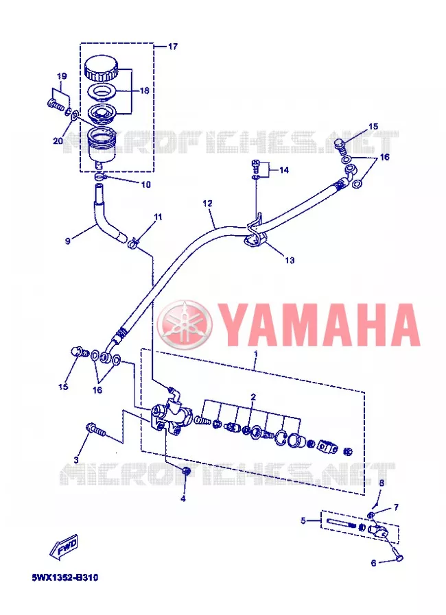 MAITRE CYLINDRE DE FREIN ARRIERE Yamaha MOTO 50 2007 XPOWER  TZR50 X-POWER