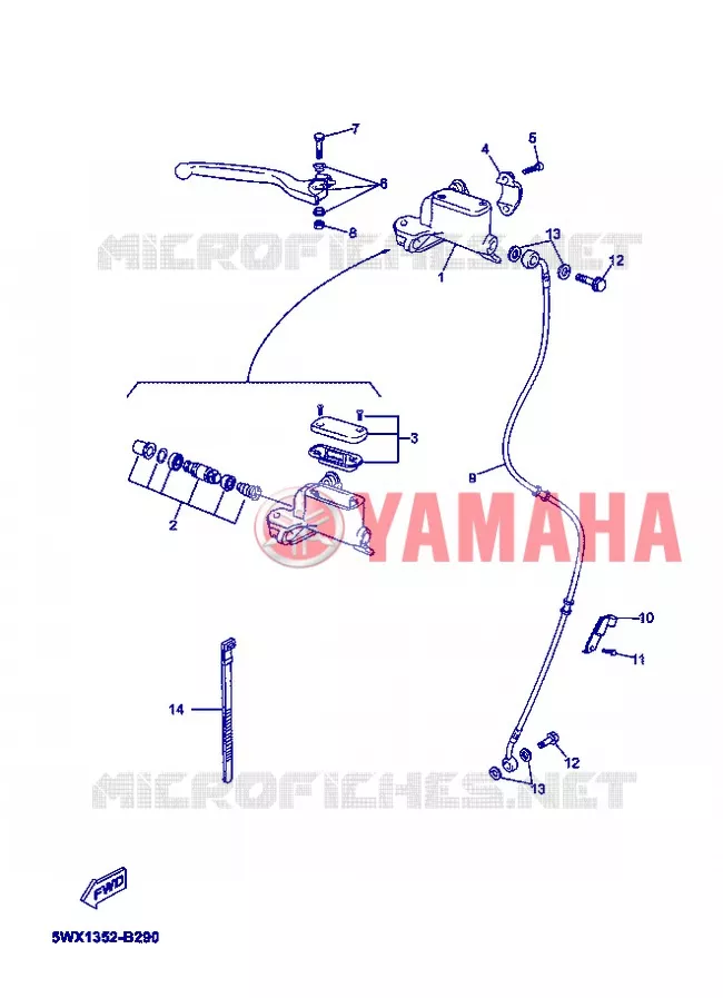 MAITRE CYLINDRE DE FREIN AVANT Yamaha MOTO 50 2007 XPOWER  TZR50 X-POWER