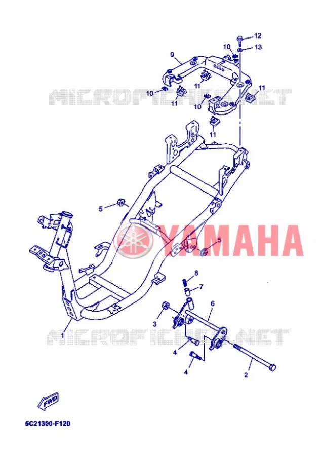 CADRE Yamaha SCOOTER 50 2008 OVETTO  YN50 OVETTO