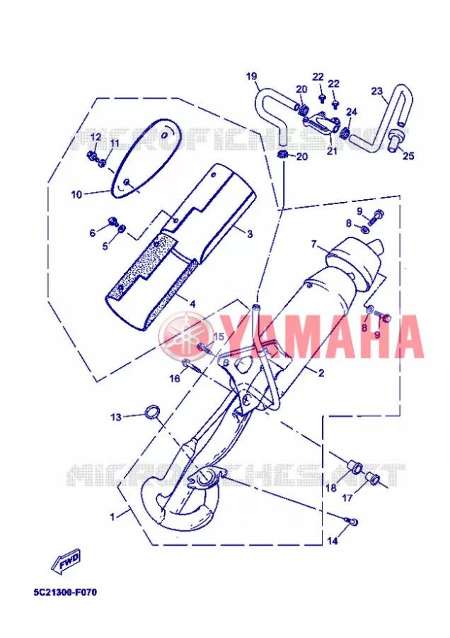 ECHAPPEMENT Yamaha SCOOTER 50 2008 OVETTO  YN50 OVETTO