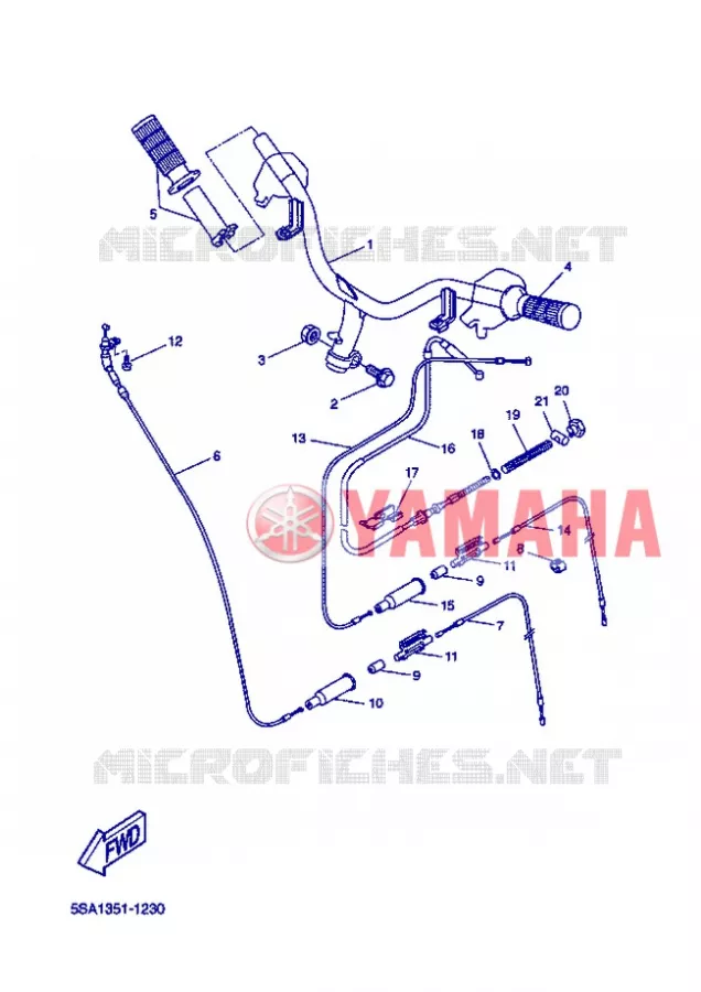 GUIDON ET CABLES Yamaha SCOOTER 50 2004 ROCKET  CW50RSP POWER ROCKET