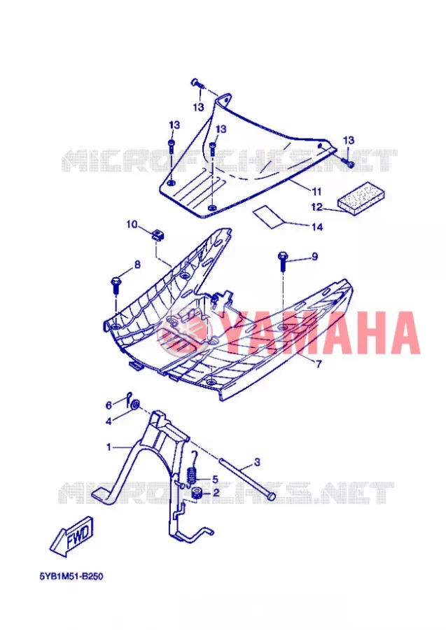 SUPPORT / REPOSE PIEDS Yamaha SCOOTER 50 2004 ROCKET  CW50RSP POWER ROCKET