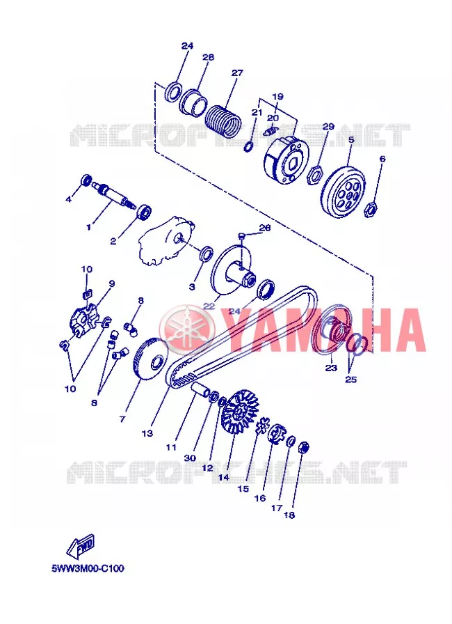 EMBRAYAGE DE DEMARREUR Yamaha SCOOTER 50 2008 ROCKET  CW50RSP POWER ROCKET