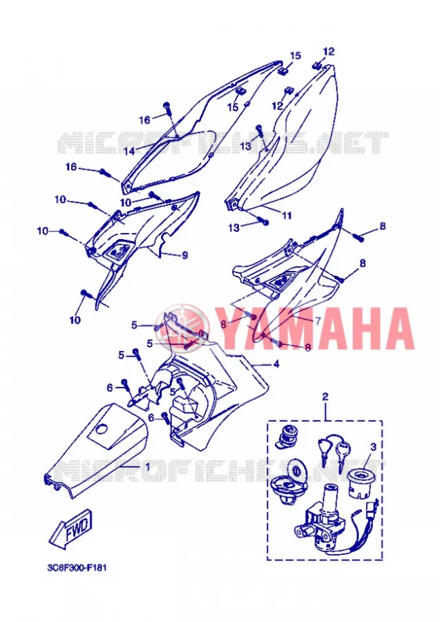 COUVERCLE LATERAL Yamaha SCOOTER 50 2007 NITRO  YQ50 NITRO