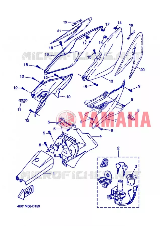 COUVERCLE LATERAL Yamaha SCOOTER 50 2005 NITRO NAKED  YQ50L NITRO NAKED