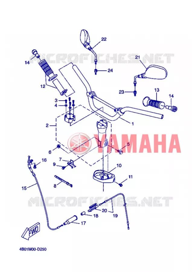 GUIDON ET CABLES Yamaha SCOOTER 50 2006 NITRO NAKED  YQ50L NITRO NAKED