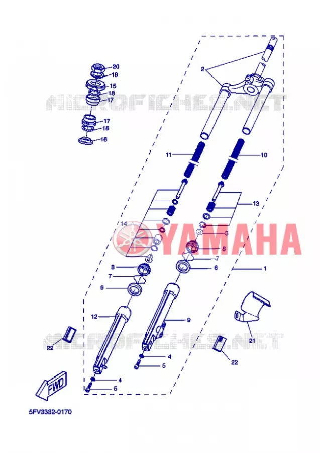 FOURCHE Yamaha SCOOTER 50 2004 FLIPPER  YH50L FLIPPER LIGHT