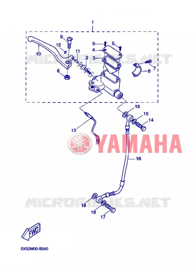 MAITRE CYLINDRE DE FREIN AVANT Yamaha SCOOTER 50 2004 FLIPPER  YH50L FLIPPER LIGHT