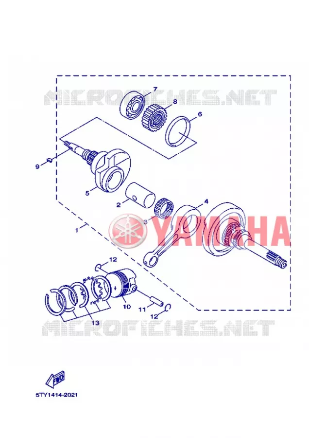 VILEBREQUIN / PISTON Yamaha SCOOTER 125 2007 FLAME X  XC125 FLAME  X