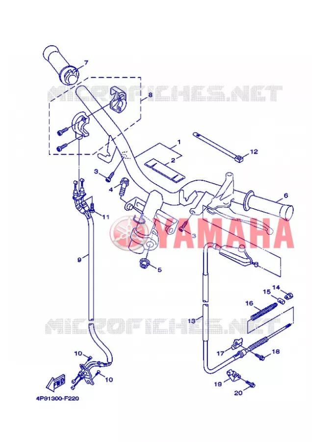 GUIDON ET CABLES Yamaha SCOOTER 125 2008 FLAME X  XC125 FLAME  X