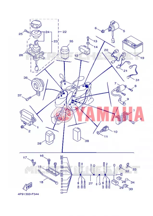 PARTIE ELECTRIQUE 1 Yamaha SCOOTER 125 2008 FLAME X  XC125 FLAME  X