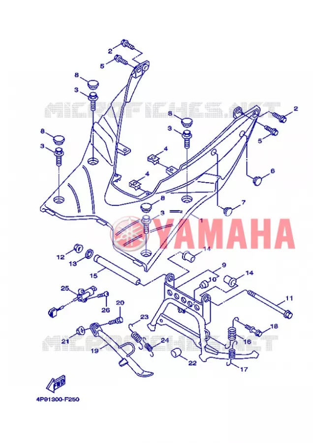 SUPPORT / REPOSE PIEDS Yamaha SCOOTER 125 2008 FLAME X  XC125 FLAME  X