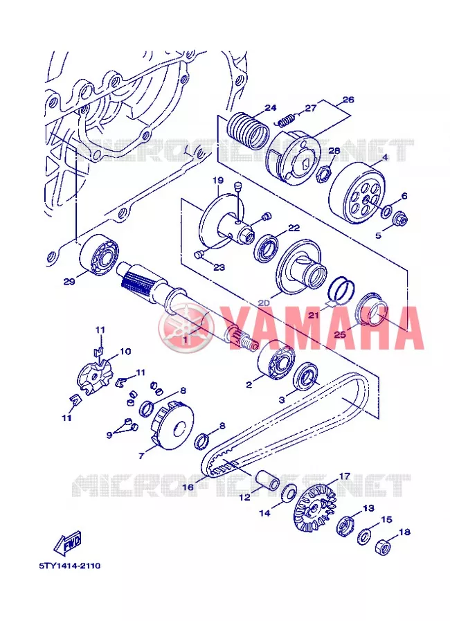 EMBRAYAGE DE DEMARREUR Yamaha SCOOTER 125 2005 FLAME X  XC125 FLAME  X