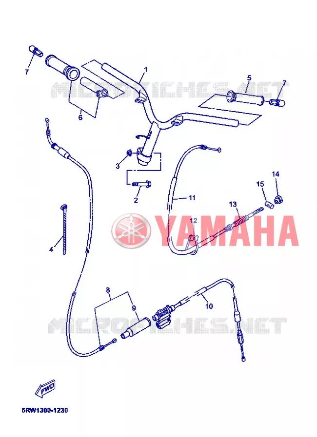 GUIDON ET CABLES Yamaha SCOOTER 50 2005 JOG  CS50Z JOGRR