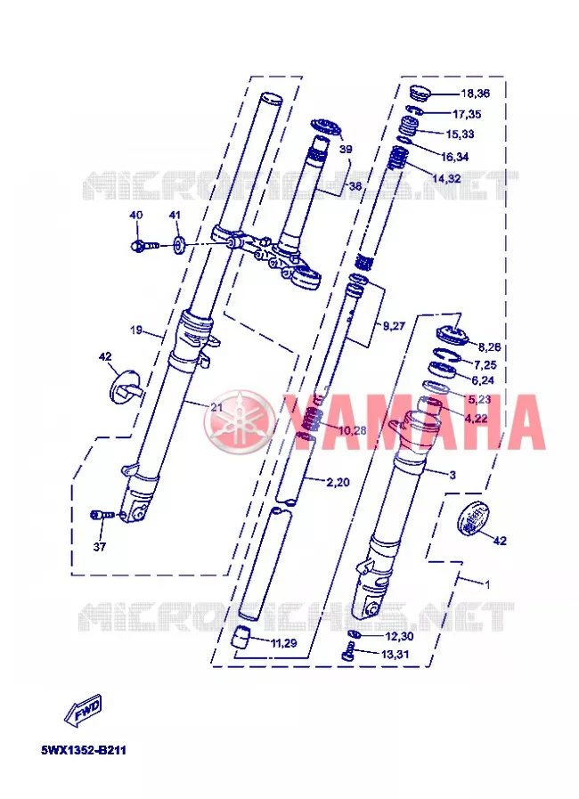 FOURCHE Yamaha MOTO 50 2007 XPOWER  TZR50 X-POWER