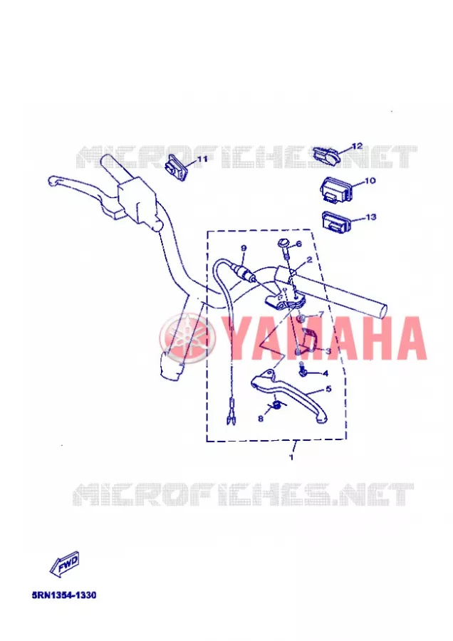 COMMODO / LEVIER Yamaha SCOOTER 50 2004 OVETTO  YN50 OVETTO 50