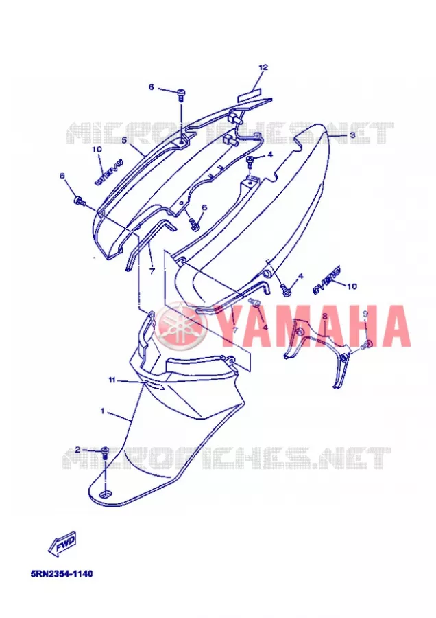 COUVERCLE LATERAL Yamaha SCOOTER 50 2004 OVETTO  YN50 OVETTO 50